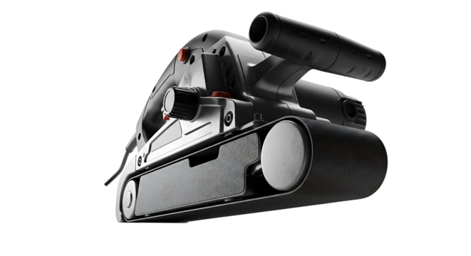 Professional Handheld Video Camera in Black with Microphone Attachment on White Background