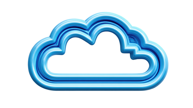 Cloud Computing Icon: A clean and modern representation of a cloud, symbolizing connectivity, data storage, and the digital world.