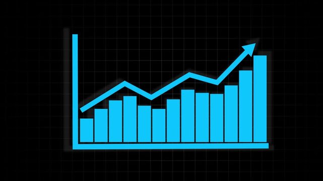 Business growth concept in allusive graph chart showing marketing sales profit increasing to future target .Business growth concept in allusive graph swipe arrow showing marketing sales profit .