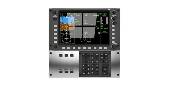 Aviation Flight Instrument Display with Digital Screen and Control Buttons