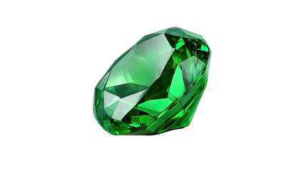 Fototapeta premium Emerald Gemstone: A captivating emerald gemstone displays its vibrant green color, radiating elegance and luxury with facets and clarity.