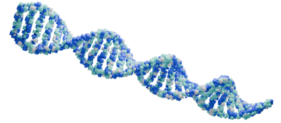 Abstract 3D digital DNA helix structure background. 3D rendering.