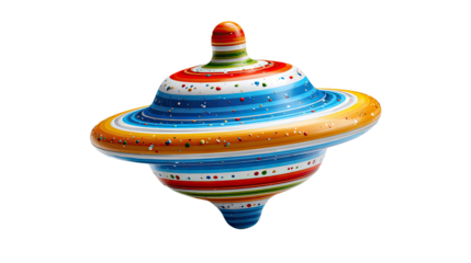 Spinning Top's Whimsical Dance: This image captures the enchanting allure of a colorful spinning top, a symbol of childhood joy and the delightful simplicity of play.