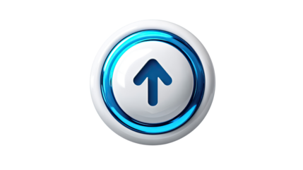Ascension Arrow Button: A sleek, modern button with a prominent upward arrow, symbolizing progress, direction, and forward motion, is captured. 