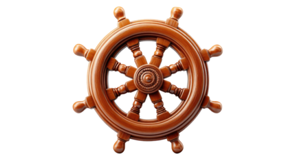 Nautical Navigation Wheel: The iconic ship wheel stands alone, a symbol of direction, control, and adventure on the open sea. Capturing the essence of maritime heritage and nautical exploration.