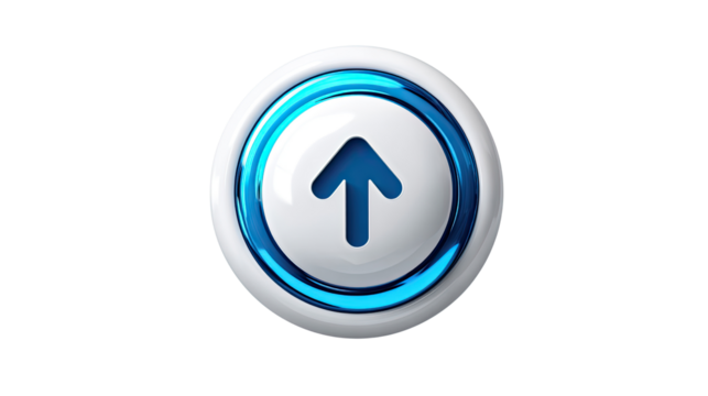 Ascension Arrow Button: A sleek, modern button with a prominent upward arrow, symbolizing progress, direction, and forward motion, is captured. 