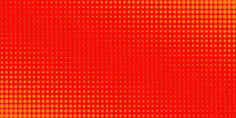 Obraz premium Dots halftone orange color pattern gradient texture with technology digital background. Dots pop art comics with summer background.