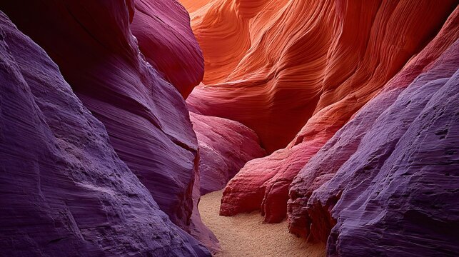 vibrant sandstone curves inside antelope canyon at sunrise, colorful winding rock formations in narrow antelope canyon passage, glowing canyon walls shaping smooth flowing sandstone layers