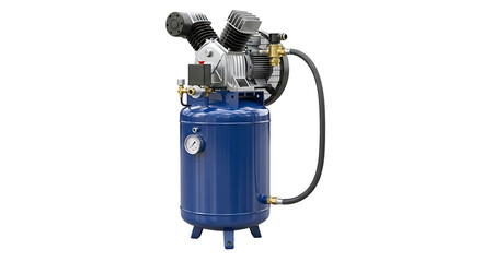 Industrial Air Compressor with Blue Tank and Black Motor for Workshop Use