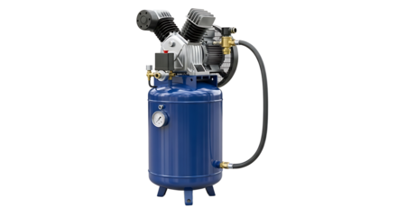 Industrial Air Compressor with Blue Tank and Black Motor for Workshop Use
