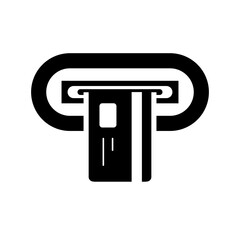 ATM Card Inserted Icon Isolated on Transparent Background. Banking. Vector Illustration