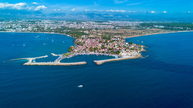 Antalya - Turkey, Historical Side ancient city. Travel concept photo.