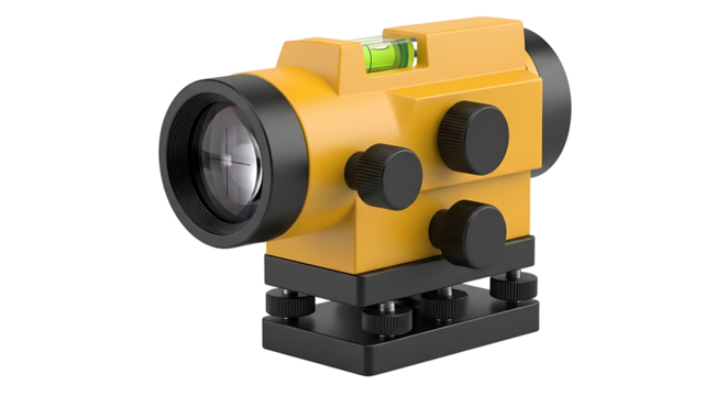 Yellow Laser Level Tool with Bubble Spirit Level for Construction and DIY Projects