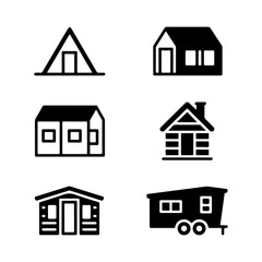Collection of various cabin and house icons