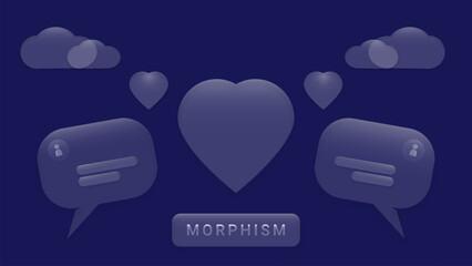 transparent love couple bubble chat