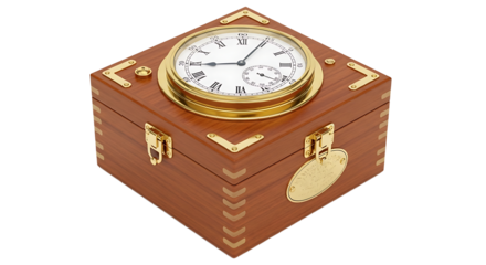 Elegant Wooden Chess Clock with Gold Accents and Roman Numerals for Competitive Games and Sports Events