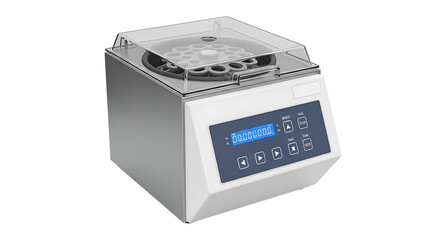 Fototapeta premium Laboratory Centrifuge Machine with Digital Display and Clear Lid for Scientific Experiments