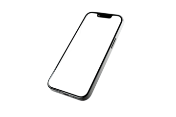 A tilted mobile phone with a dark screen is highlighted against a deep black background