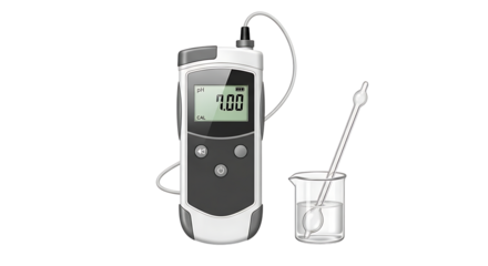 Blood Glucose Meter with Test Strip and Dropper in Beaker for Medical Diabetes Testing