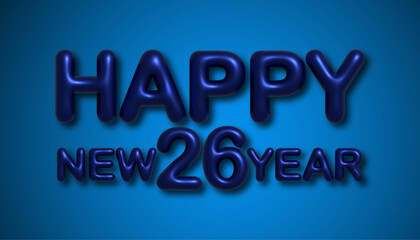 Happy New Year Balloon text effect design, Colorful and vibrant for upcoming new year.   