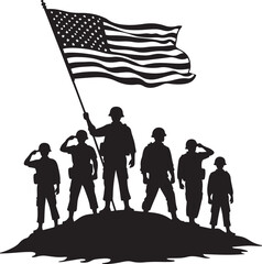 Honoring veterans with American flag silhouette