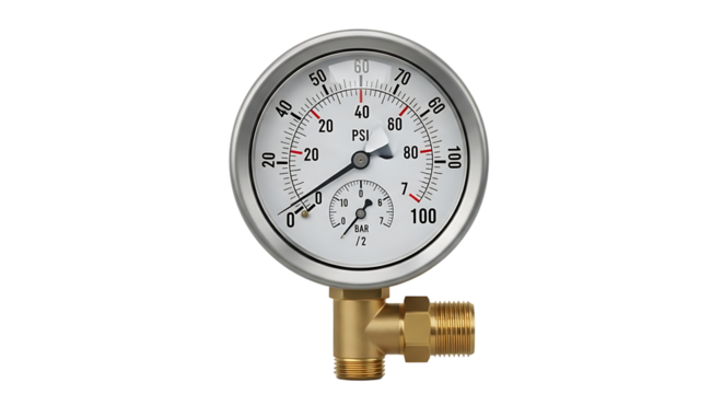 Mechanical Pressure Gauge with Brass Fitting for Industrial Use