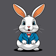 cute cartoon rabbit vector image