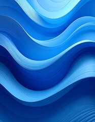 Abstract Blue Waves Flowing Gracefully in Dynamic Composition