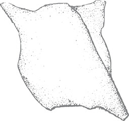 Gray abstract shape with stippled texture and outline vector