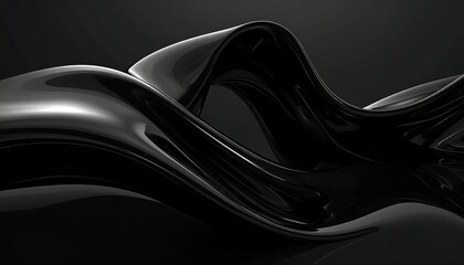 Abstract Black Fluid Waves with Reflective Surface