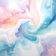 Abstract Swirl of Pastel Colors, Fluid Art and Marbling Effect
