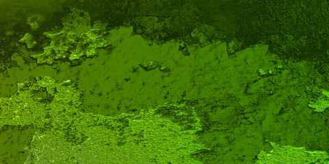 green moss on the wall vintage green wall with peeling paint and rough texture, creating an old rustic background. Soft, natural lighting and detailed surface cracks for a realistic background