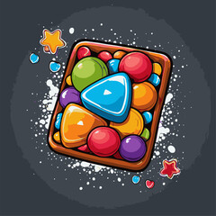 delicious candy cartoon vector image 