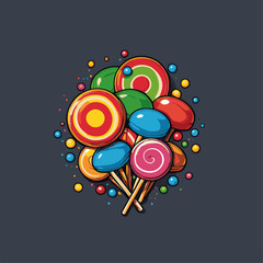 delicious candy cartoon vector image 