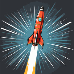 cute cartoon rocket vector image