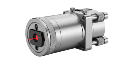 High Tech Laser Device with Red Beam in Silver Metal Finish for Precision Engineering