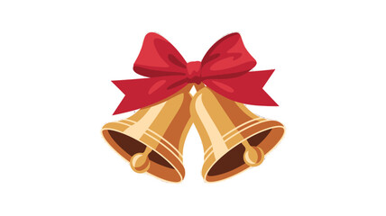 Festive holiday bells with a decorative red bow.