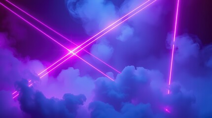 Neon Laser Beams and Clouds