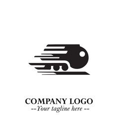 Train Moving Fast Logo Symbol in Black on the White Background with Modern Transport Design