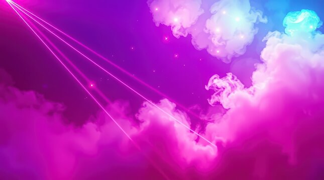 Abstract Neon Cloudscape - Powered by Adobe