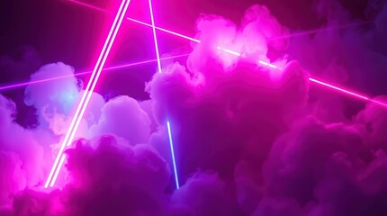 Neon Lights Over Pink Clouds