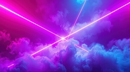 Neon Laser Beams and Clouds