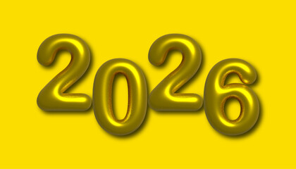 2026 Balloon text Effect design, Colorful and vibrant for upcoming new year.  