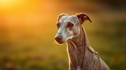 Elegant Greyhound in Golden Light