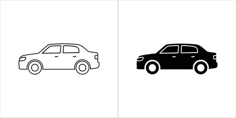 Car icon, vehicle for transportation concept