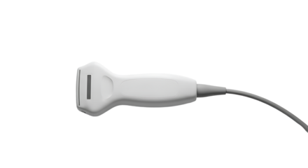 Medical Ultrasound Probe in Bright White Studio Environment