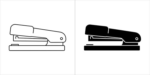 Two stapler icons in black and white
