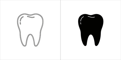 Tooth in black and white for dental care