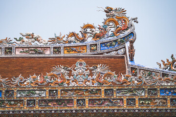 Imperial city building ornamental details, Hue, Vietnam