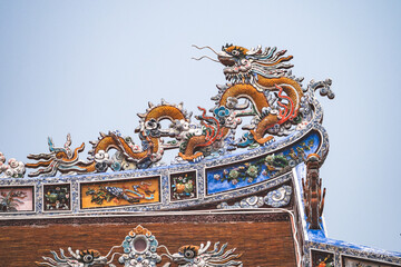 Imperial city building ornamental details, Hue, Vietnam
